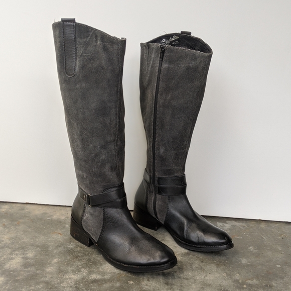Seychelles 🌿 Anthropologie Suede  Riding Boots - Picture 1 of 8